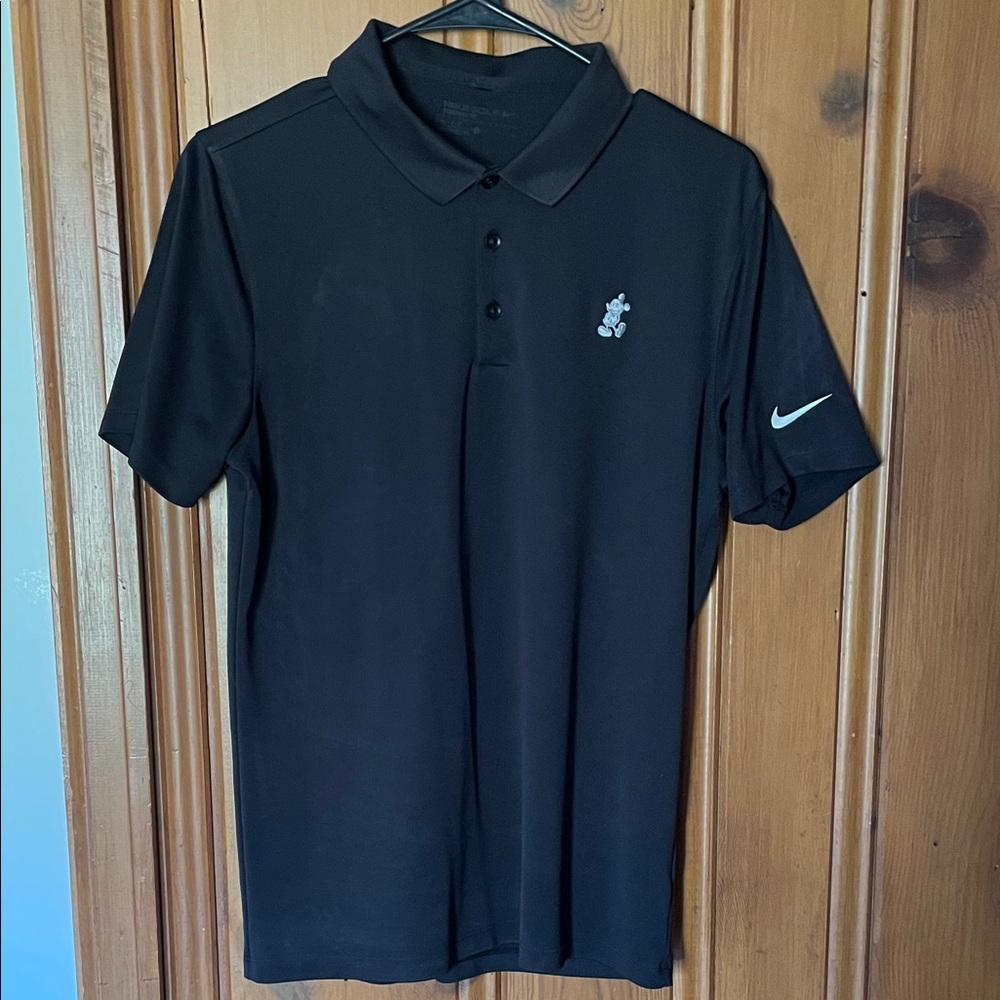 Nike Black Polo Shirt with Mickey Mouse Logo